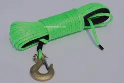 Зеленый 6 мм * 24 м kevlar трос лебедки, ATV линия ворота, синтетический трос лебедки, трос лебедки 6 мм
