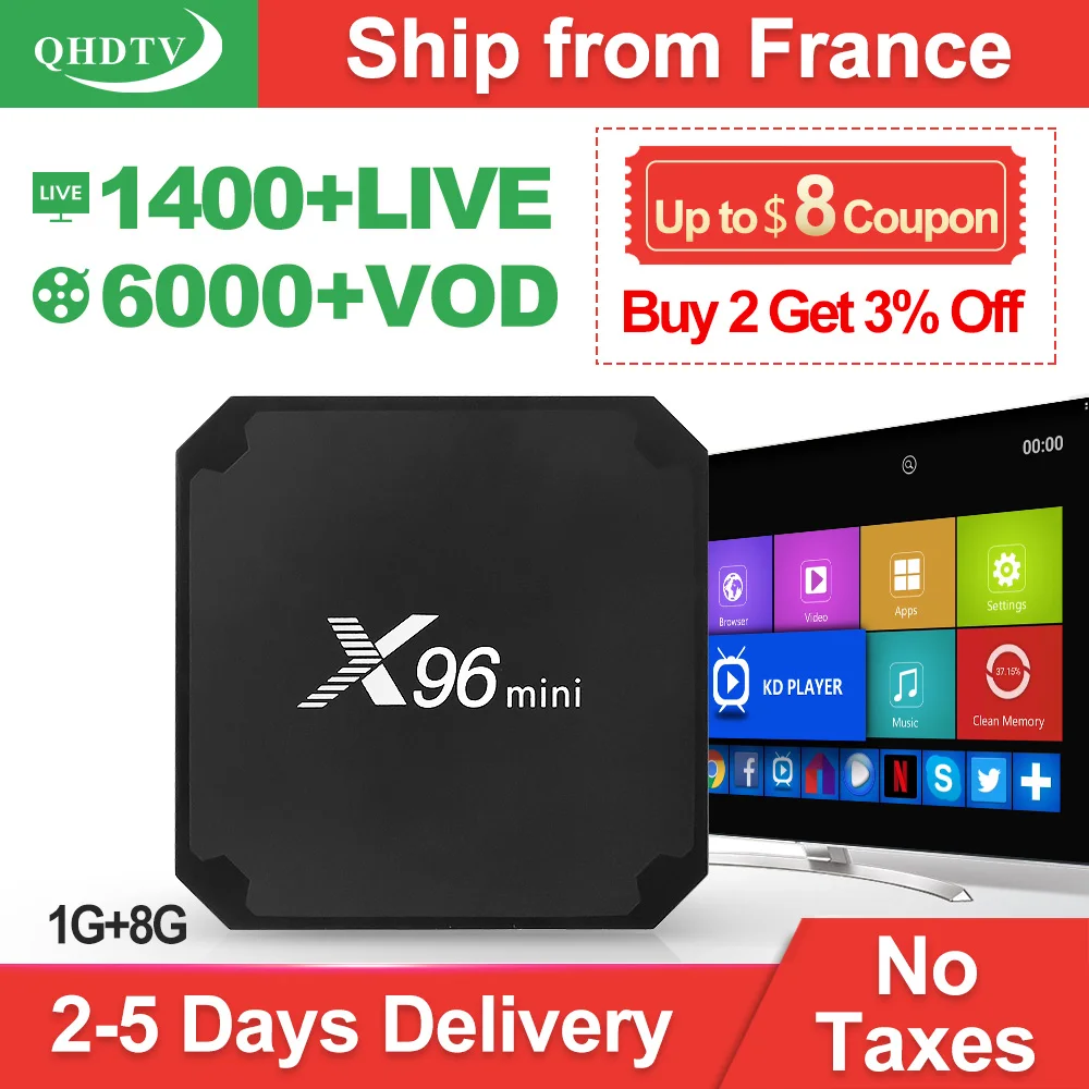 IPTV فرنسا QHDTV 1 سنة رمز X96 مصغرة الروبوت 7.1 التلفزيون مربع S905W X96Mini IPTV بلجيكا هولندا العربية فرنسا IPTV الاشتراك