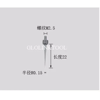 M2.5 резьба Диаметр иглы HSS циферблат тестовый индикатор контактная точка заостренный игла циферблат индикатор детали инструмента 10 мм 20 мм 45 градусов - Цвет: J3 R0.15xL22