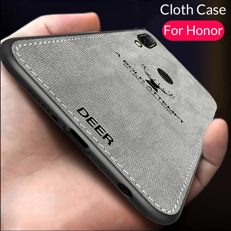 

Fabric Cloth Phone Case For Honor 10 Lite Ultra Thin Soft Tpu Edge Cover For Huawei Honor 10 Lite 8 9 Light 8X Play 10lite 9lite