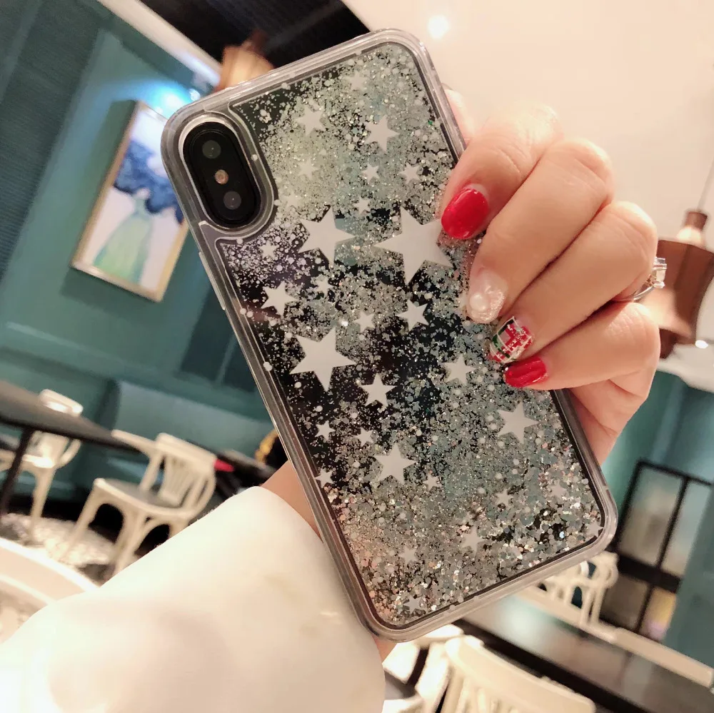 Чехол Blucub star quicksand для iphone 8 7Plus с динамическим жидким блеском чехол 6 6s Plus Стильный