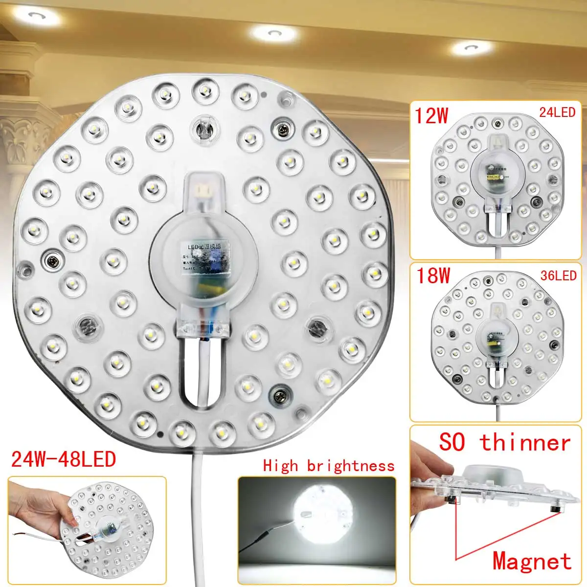 3 типа, новинка 6000K 2835SMD светодиодный светильник на магнитной основе, потолочная панель, светильник для спальни, гостиной с магнитной основой для спальни, кабинета