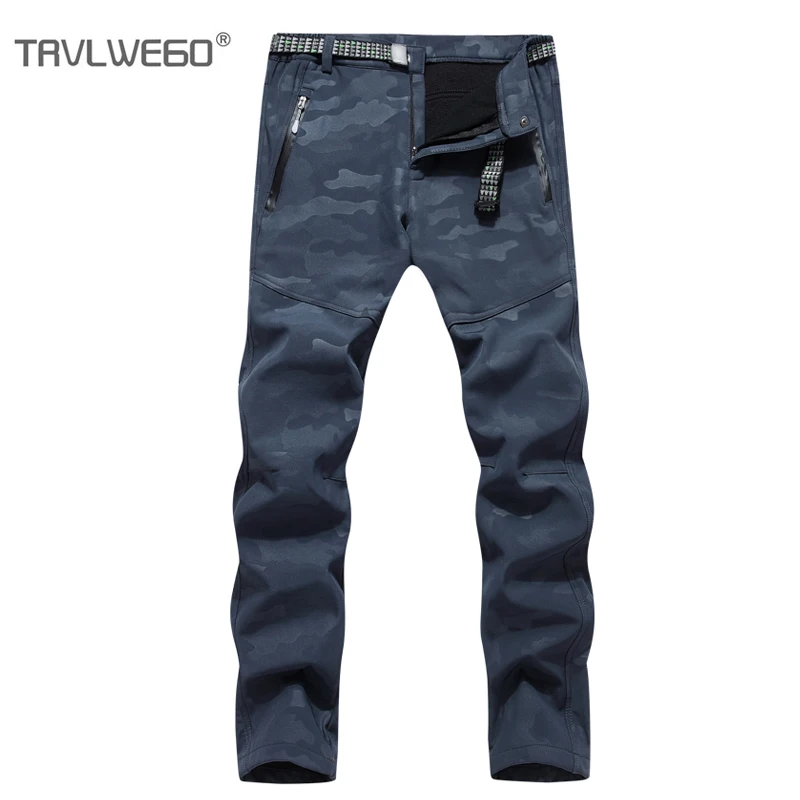 TRVLWEGO senderismo Trekking pantalones de esquí Softshell de invierno a prueba de viento a prueba de calor de radiación protección impermeable pantalones de camuflaje
