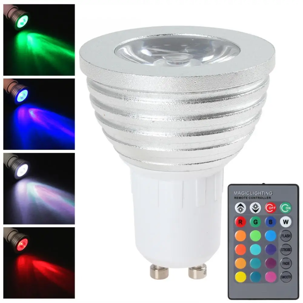 GU10 LED 16 Color Changing RGB Magic Led Bulb 5W RGB Led Lamp Spotlight+ Wireless IR Remote Controller