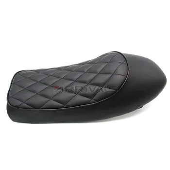 

Black Cafe Racer Diamond Style Leather Seat Saddle Vintage Grid Shape Hump Custom For CB350 CB450 CB750 CB200 CB350