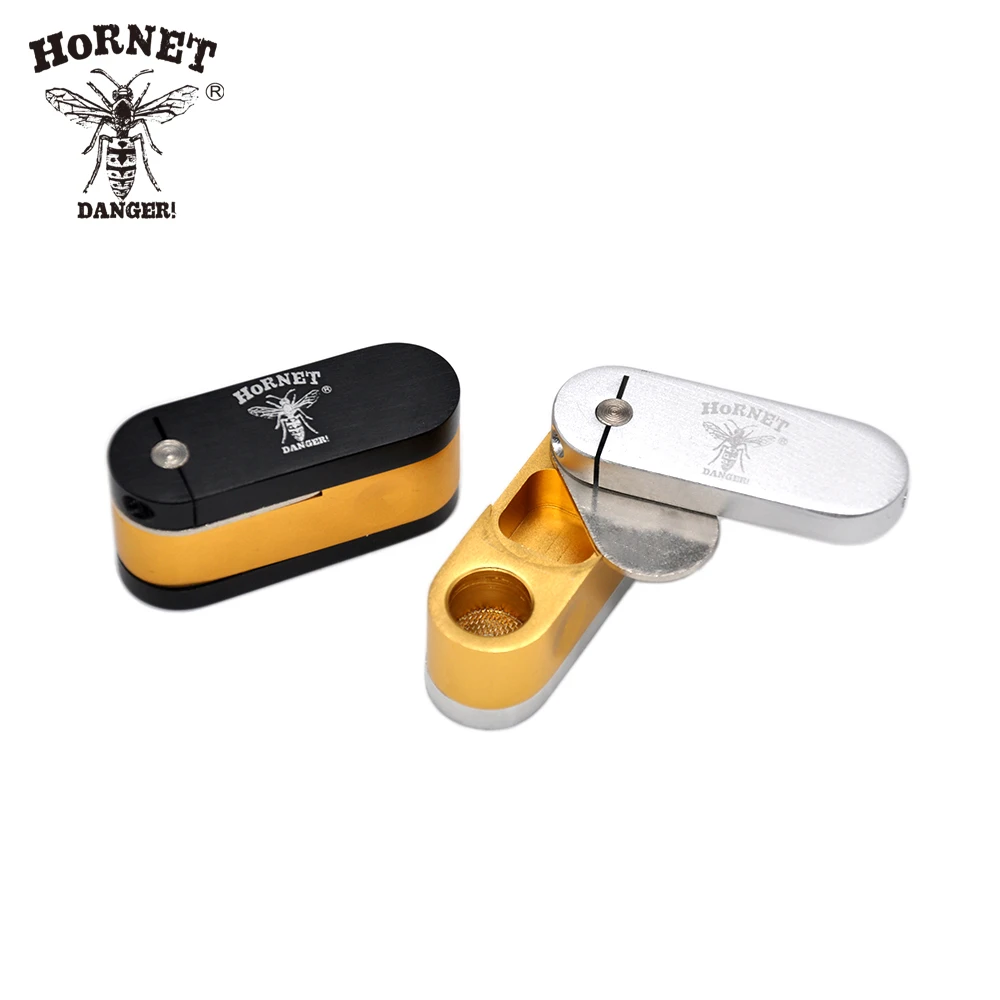 

[HORNET] Two Layer Turning Smoking Portable Metal Pipe Portable Weed Pipe Reggae Metal Smoking Pipe