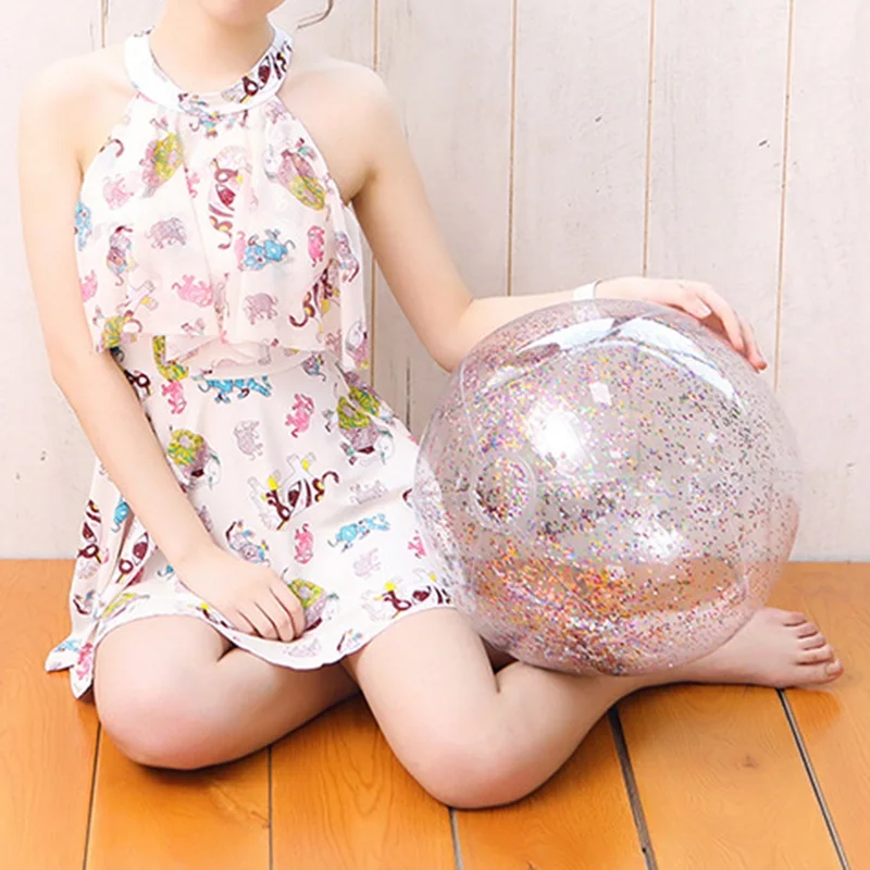 Funny Outdoor Sports Beach Ball Sequins Soft Water Pool Children Funny Toys Summer Party Toys Swimming Party Toys