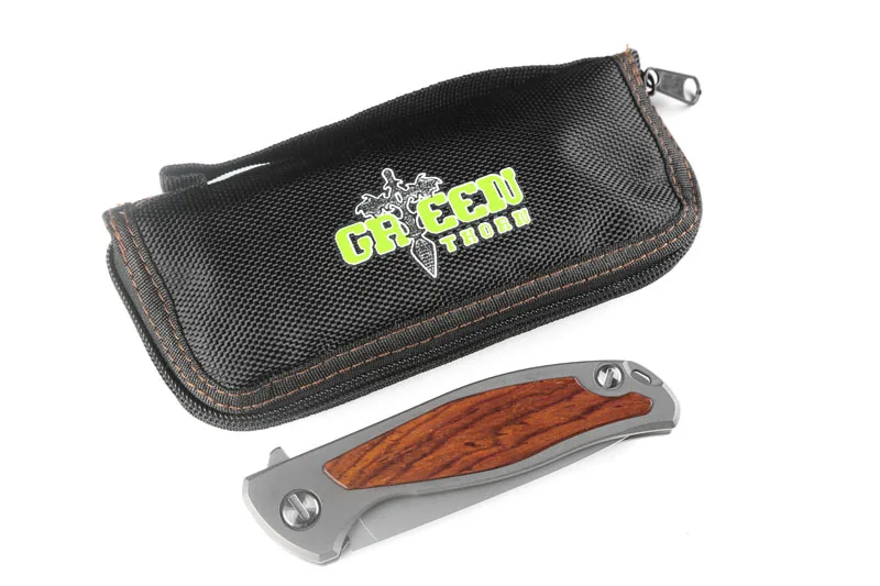 Green Thorn F95 Флиппер тактический складной нож кВт системы D2 лезвие Титан+ рукоятка из сандалового дерева открытый кемпинг Ножи EDC инструменты