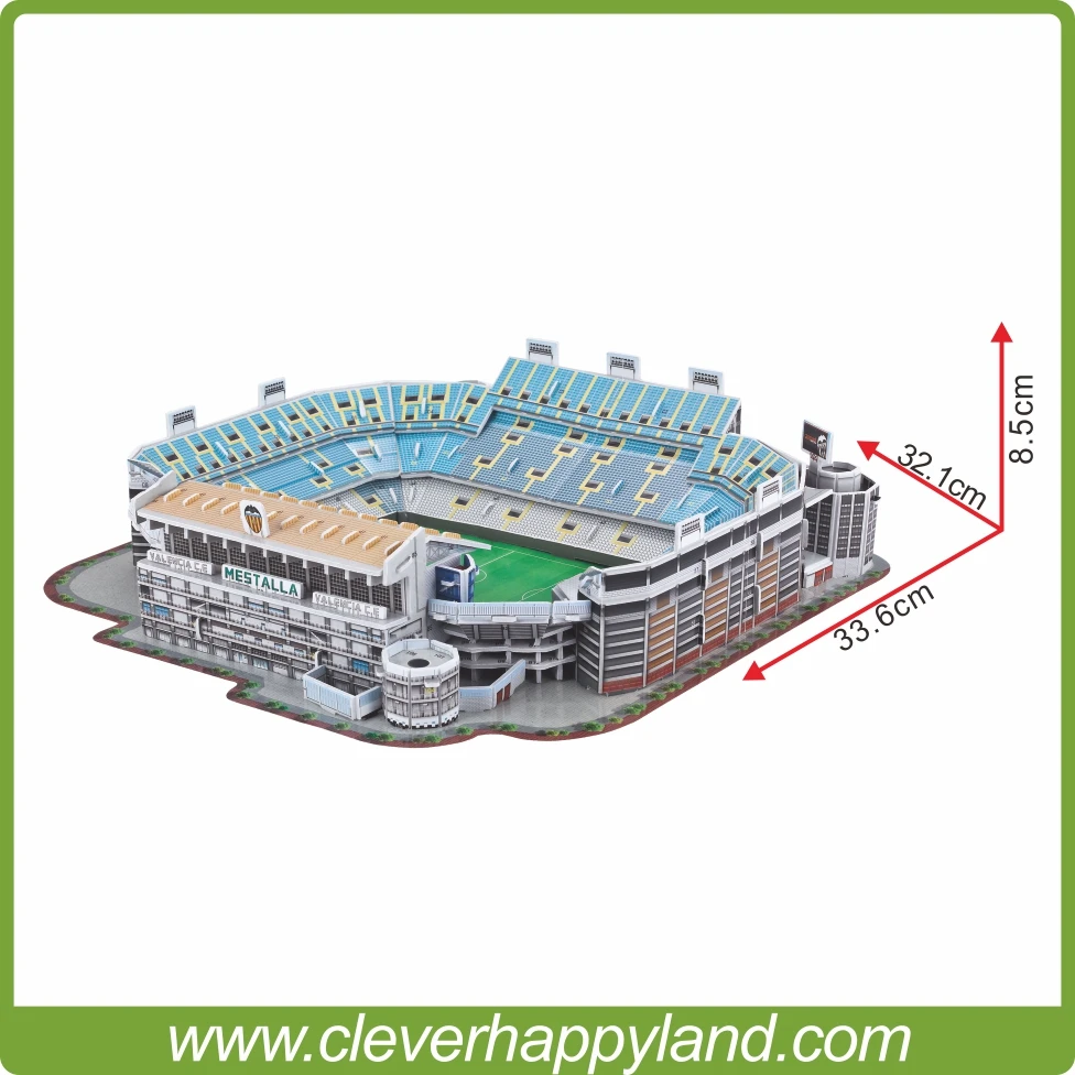 Clever& Happy 3D головоломка футбольный стадион Mestalla стадион EstadiodeMestalla головоломка модель Mestalla игры игрушки Хэллоуин Рождество