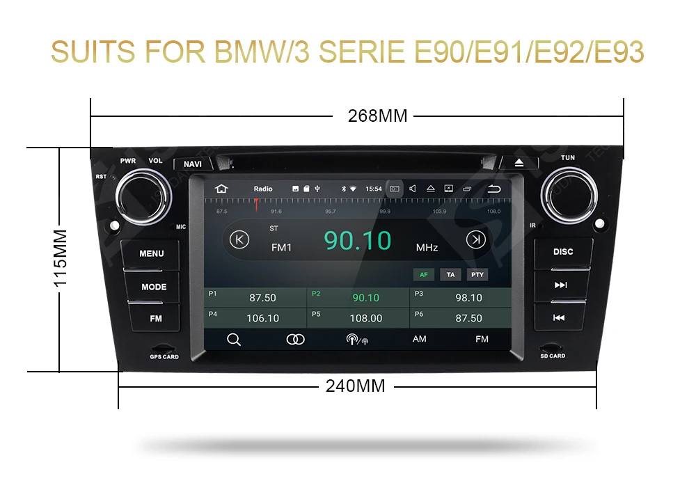 Best Isudar Car Multimedia Player GPS 1 Din Android 8.0 For BMW/3 Series E90/E91/E92/E93 Canbus Wifi Bluetooth Radio DVD Player DSP 9