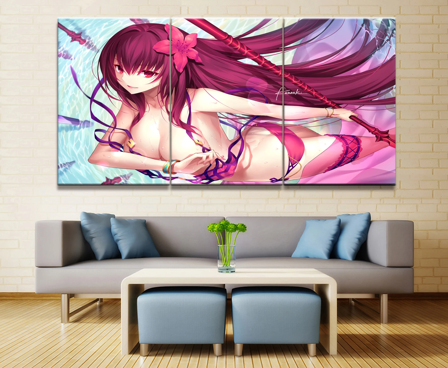 3 шт мультфильм картины произведение искусства милый сексуальный fate grand заказ