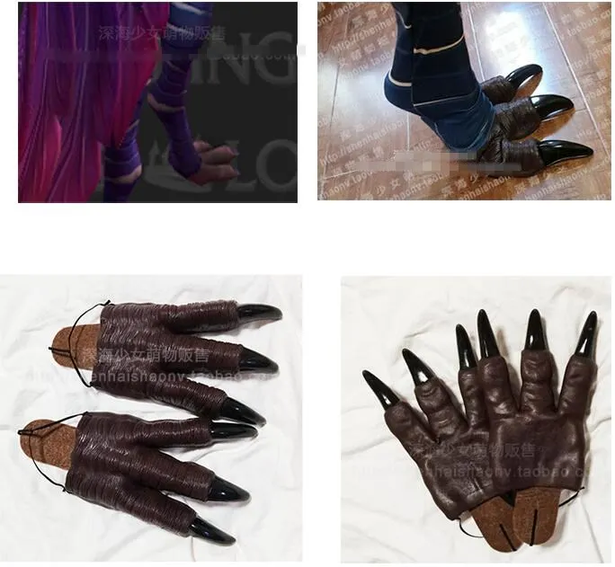 

Free Shipping LOL Rakan & Xayah Cosplay Props Feather Daggers Rakan Xayah Cosplay Wig Paws