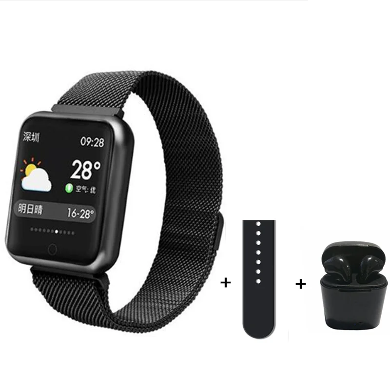 

Waterproof IP68 smart bracelet sprot fitness tracker+earphones+silicone blet/set smartband with sleep monitor healthy tracker