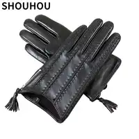 SHOUHOU 2018 ผู้หญิงฤดูหนาวถุงมือฤดูใบไม้ร่วงฤดูหนาวถุงมืออุ่นหญิงของแท้ Sheepskin ถุงมือหนังหญิงคริสต์มาสของขวัญถุงมือ