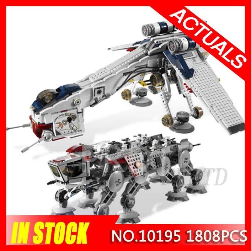 

STARWARS 10195 1788Pcs Republic Dropship with AT-OT Walker Model Star Building block Brick Compatible LegoINGlys Toy Gift War
