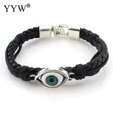 Браслет от сглаза, очаровательный кожаный вощеный хлопковый мужской браслет, браслеты для женщин и девушек, браслеты и браслеты