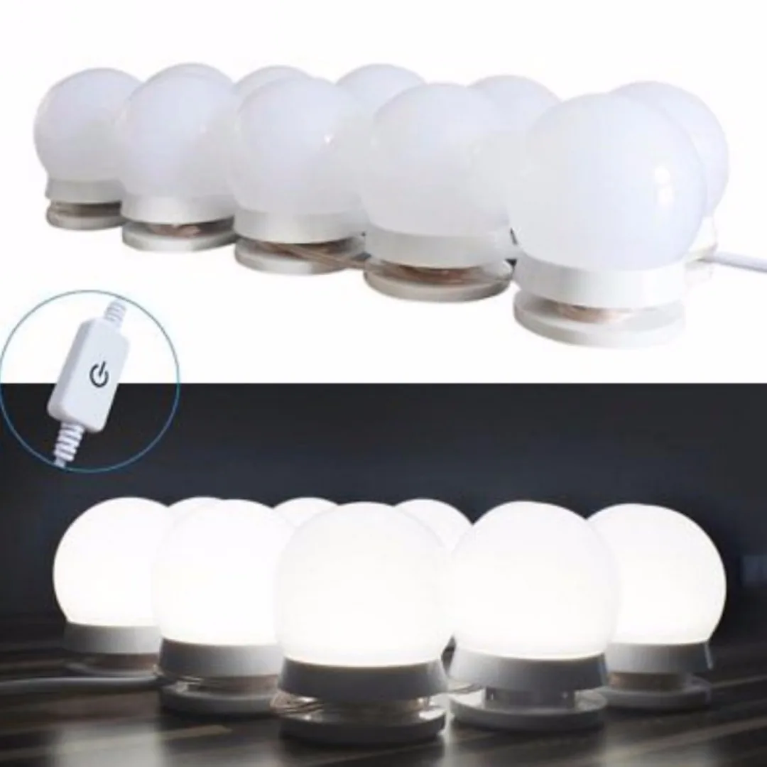 Vanity LED 10 Bulb Mirror Light Kit for Makeup Hollywood Mirror with Light Stage