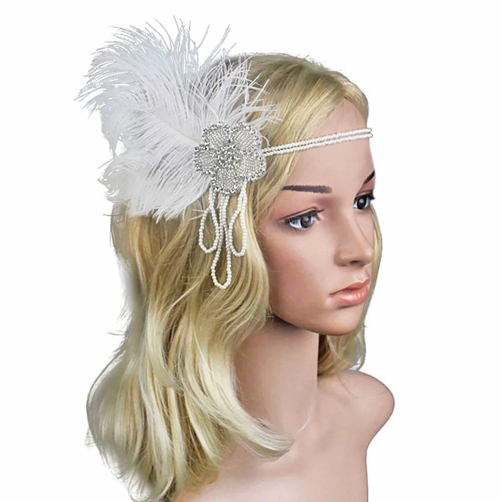1920s Great Gatsby Style Headband - Vintage Bridal Headpiece & Flapper Costume Accessory