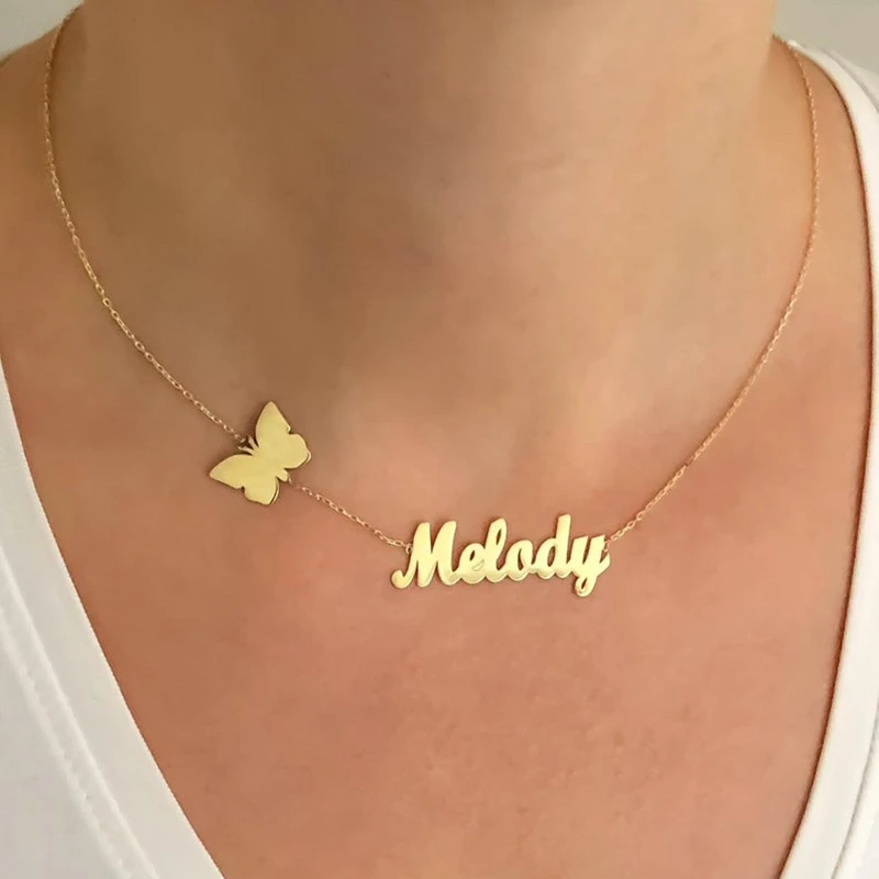 HUAN XUN Personalized Custom Initial Pendant Name Necklaces for Women Girls in Gold Silver HUAN XUN Personalized Custom Initial Pendant Name Necklaces for Women Girls in Gold Silver