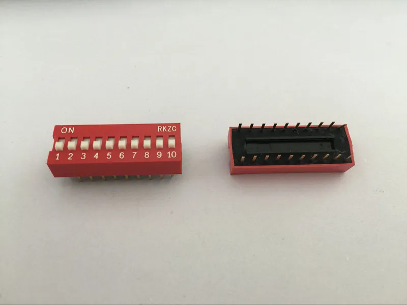 

10pcs 10P 10 Position DIP Switch 2.54mm Pitch 2 Row 20 Pin DIP Switch