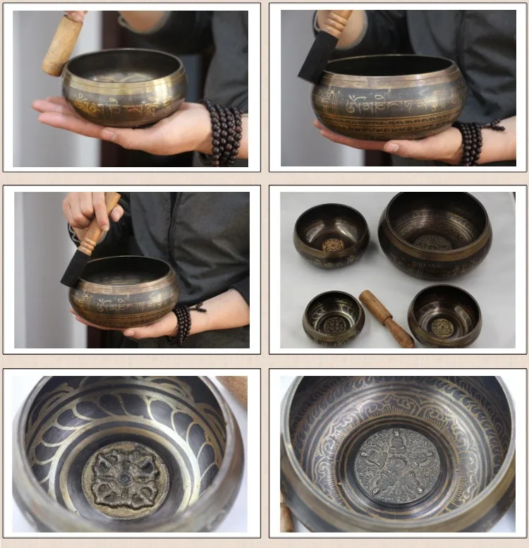 Непал Поющая чаша Йога медная чаша Будда Поющая чаша буддистский ритуал Музыкальные инструменты верующих поставляет металлические воздуходувки