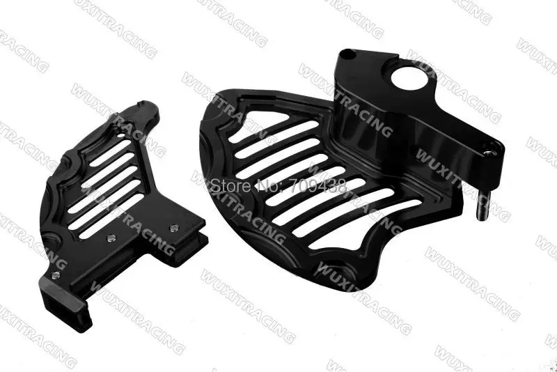 Billet CNC Front+Rear Disc Brake Guard Kit For KTM SX EXC SXF XC SXF 125-530CC All Models 2003-2013 BLACK