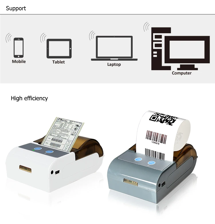 Electronic Single Barcode Sticker Printer Bluetooth Thermal Label Printer for IOS Android