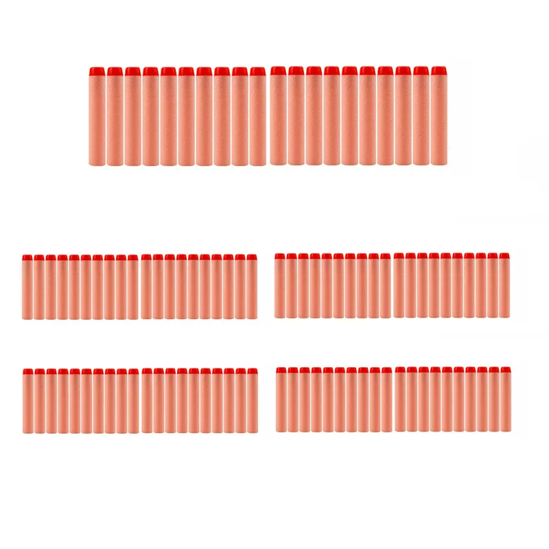 100 шт многоцветный 7,2 см EVA мягкий полый отверстие головы Запасной комплект для Дартс Игрушечный Пистолет пули для Nerf комплект бластеров дети подарки на день рождения - Цвет: Orange Pink