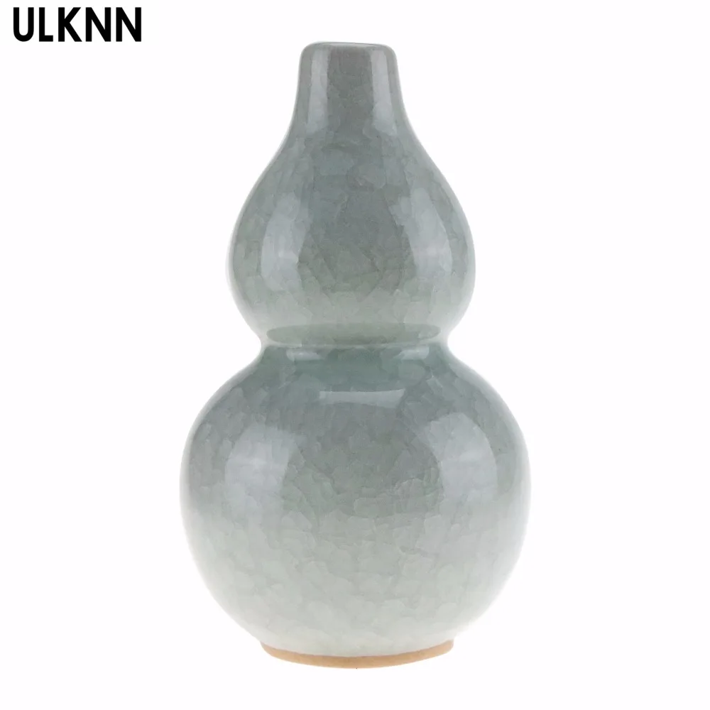 

ULKNN Jun Porcelain Vase Upscale Antique White Bottle Gourd Vase Binglie New Chinese Home Accessories