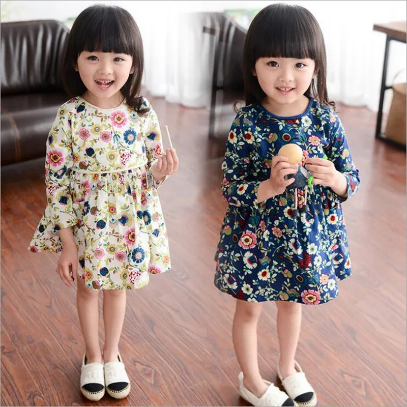 Spring and Autumn 2016 new children's clothing Cotton Floral Girls ...