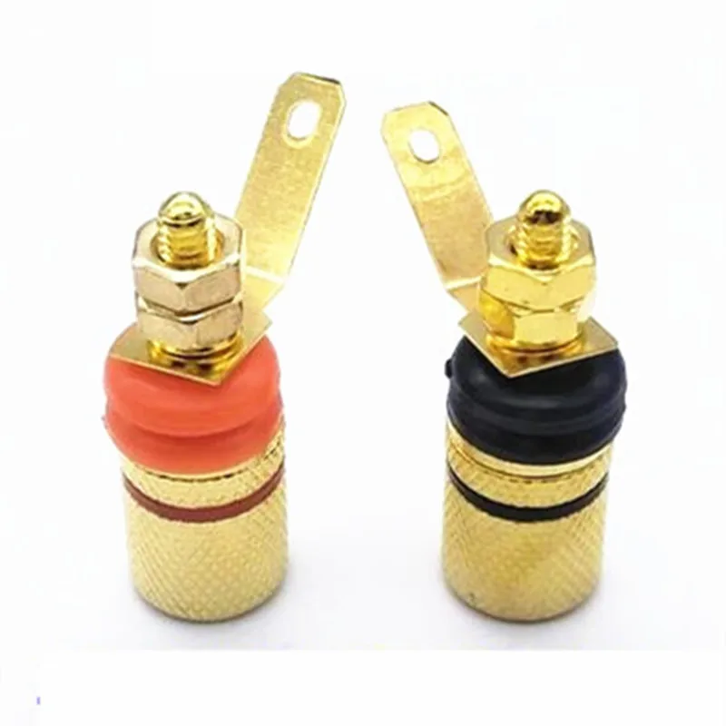10pcs Gold Plated Audio Speaker Binding Post Amplifier Terminal For 4mm