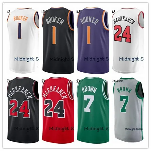 

PRHSCRD 2018/19 New Basketball Shirt 1 Devin Booker 7 Jaylen Brown 24 Lauri Markkanen 30 Curry Mens Kids Basketball Jersey