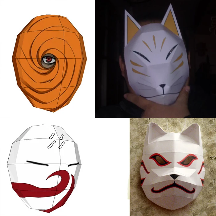 3D Paper Model Anime NARUTO Scale 1 1 Masks DIY Handmade Toys For Cosplay Game 4
