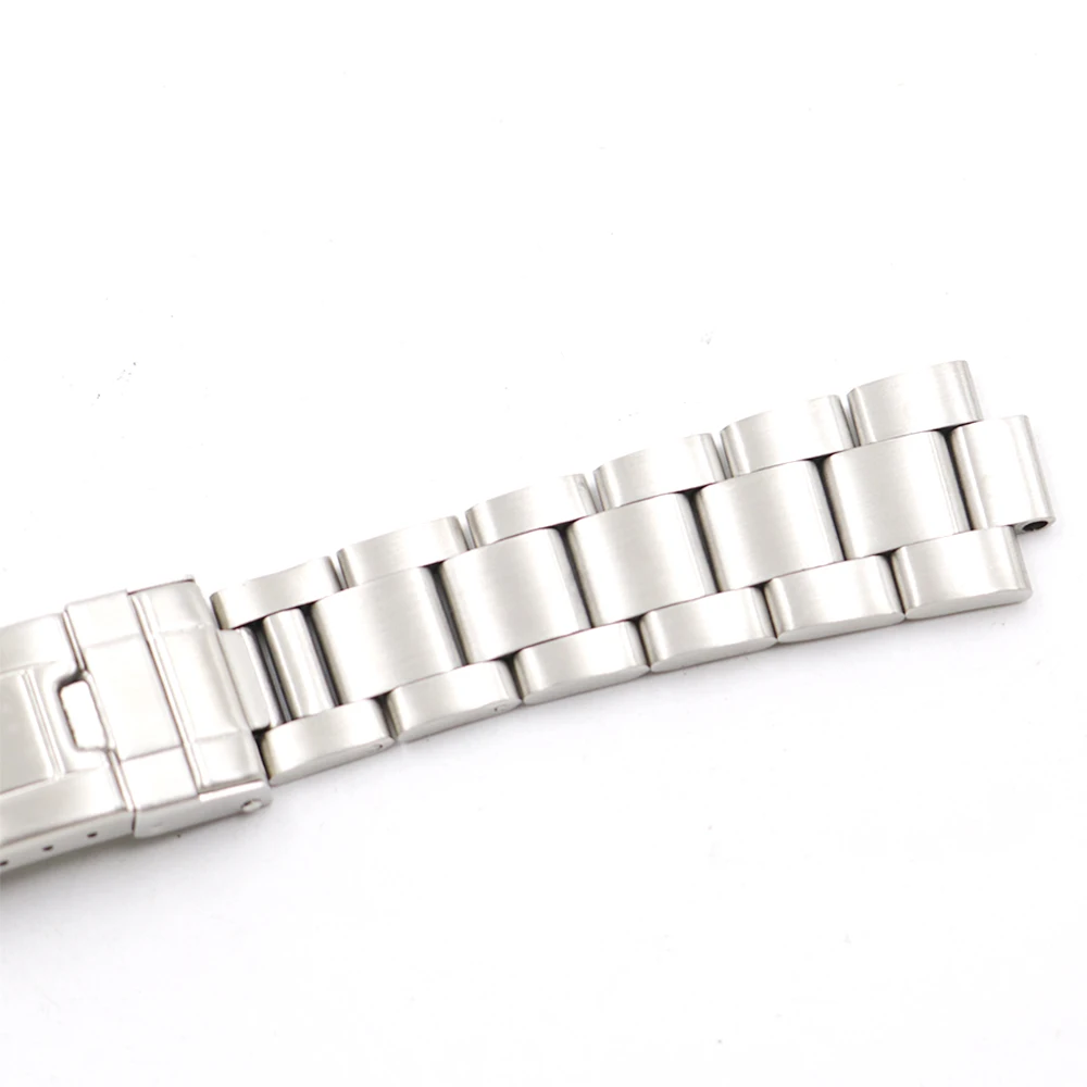 CARLYWET 20mm Steel Links Hollow Curved End Glide Lock Clasp Watch Band Bracelet for Vintage Submariner Oyster 70216 455B