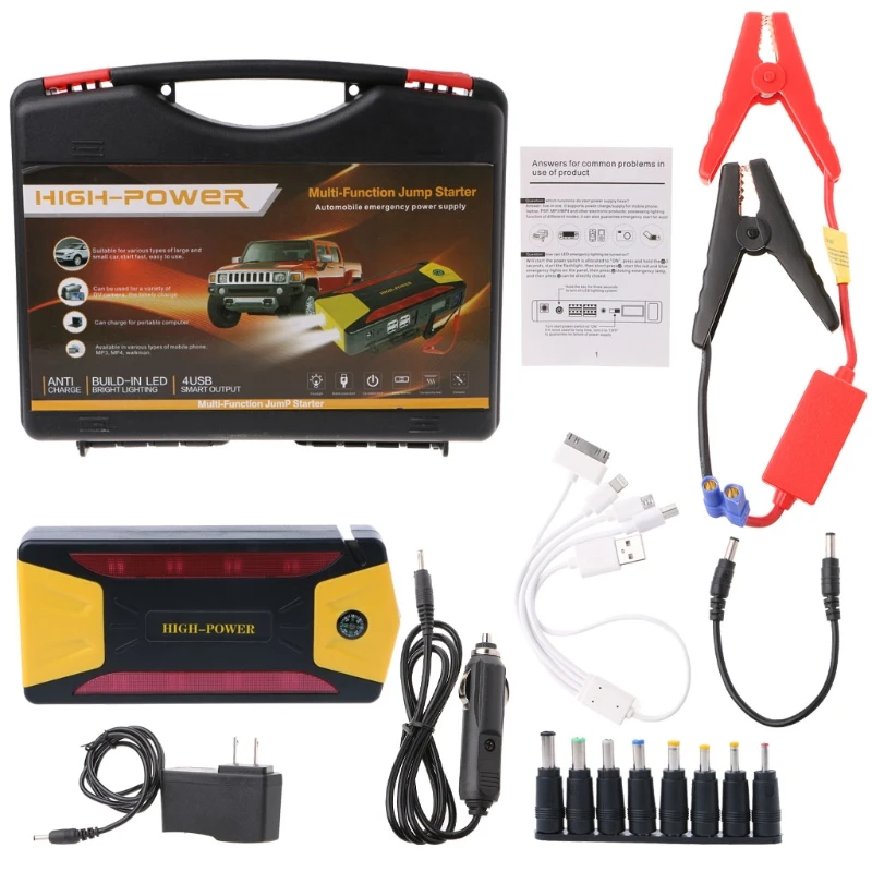 

Car Jump Starter Pack Portable Charger Booster Power Bank Battery SOS 82800mAh 12V