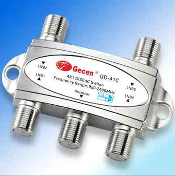 

5PCS NEW 4 in 1 GD-41C 4x1 DiSEqC Switch Satellites FTA TV LNB Switch for satellite receiver free shipping