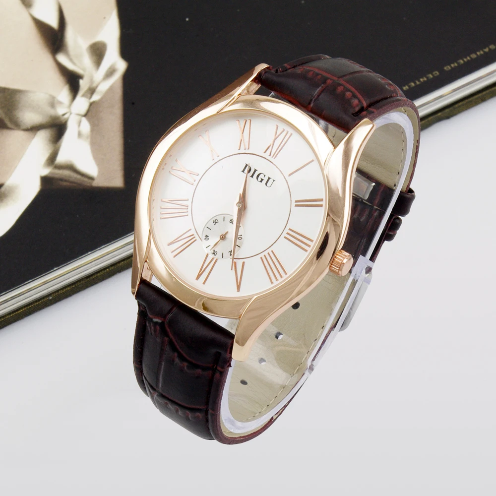 Round Dial Ladies' Quartz Watch Delicate Big Roman Numbers Luxury