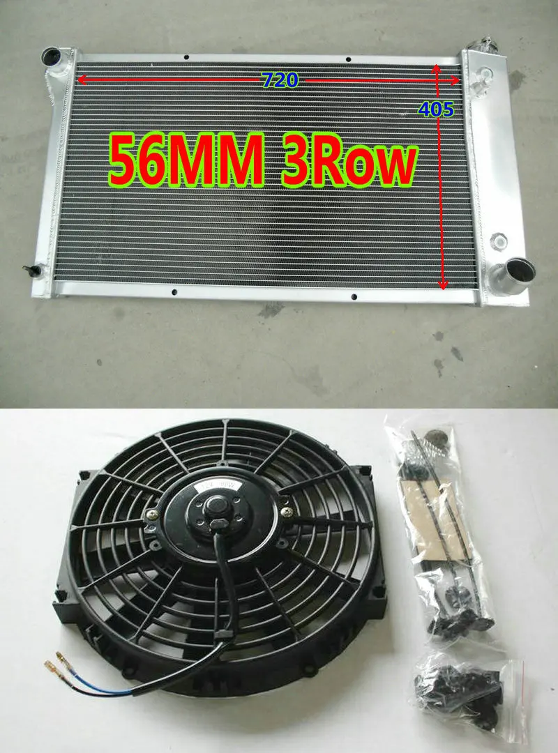 Алюминий гоночный радиатор+ кулер вентилятор для Chevrolet GMC C/K/S/T серии пригородных пикап V8 I6 1967-1972 K5 Блейзер 350/3500/C15/C1500