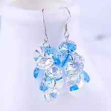 BAFFIN кристаллы от Swarovski Boho кисточкой цвет красочные бусины Висячие серьги для женщин серебряный цвет Pendientes вечерние аксессуары