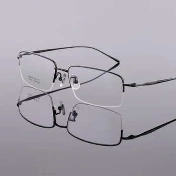 

Titanium Big Face Men Glasses Eyewear Ultra light Half Rim Whole Carving Temple Myopia Prescription Readding Glasses Eyewear New
