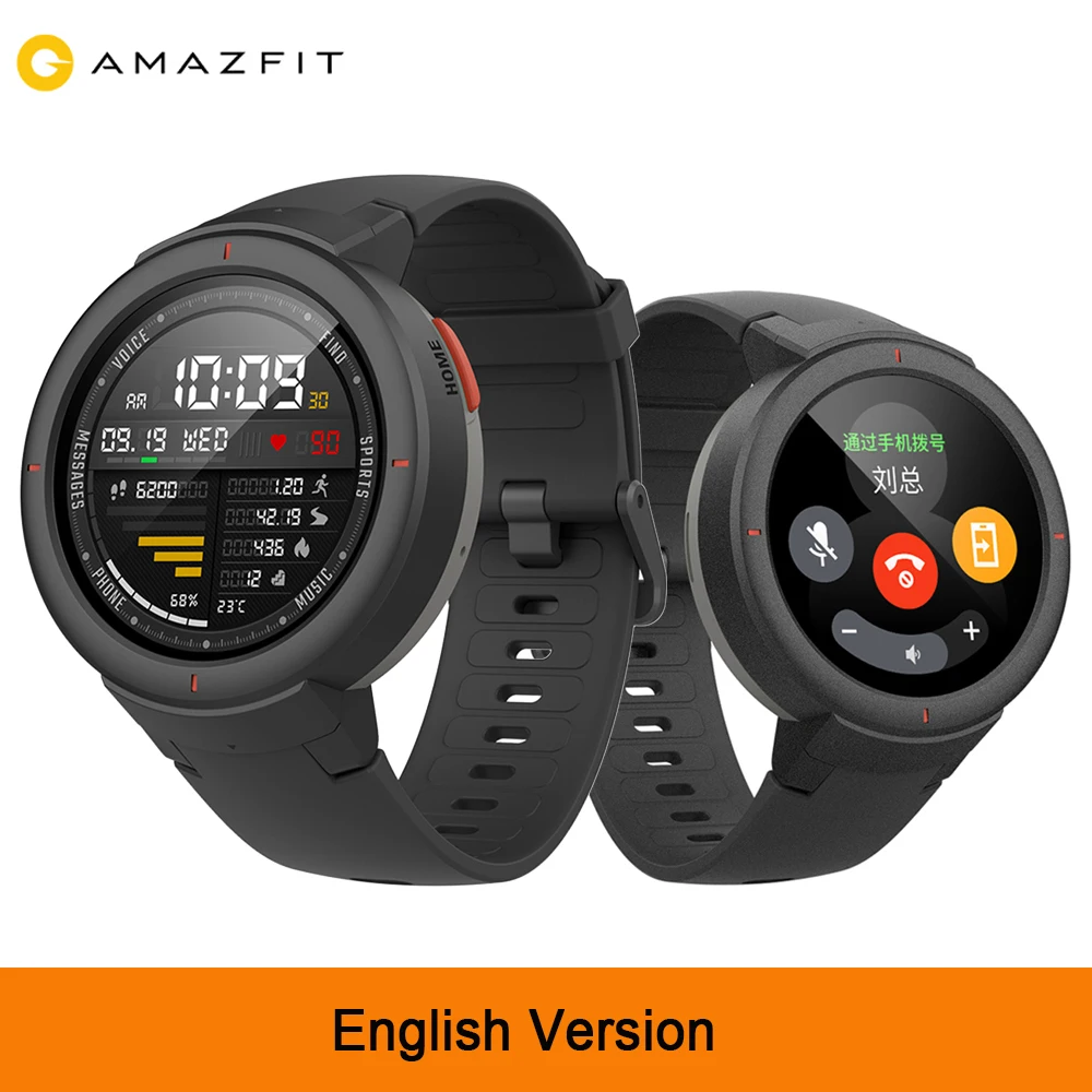 

English Version! Huami Amazfit Verge 3 Sport Smart Watch GPS Bluetooth Music Play Call Answer Message Push Heart Rate Monitor