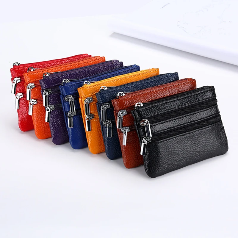 DOLOVE  Brand New Genuine Leather Coin Purse Women Small Wallet Change Purses Money bag Zipper Card Holder Dollar Wallets