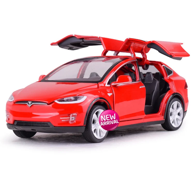 1:32, все новые модели Tesla X S, литые модели автомобилей, игрушечные машинки, игрушки для детей, подарки для мальчиков - Цвет: Красный