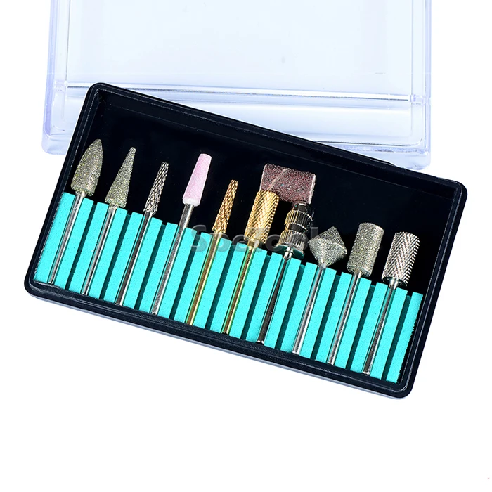 Набор профессиональных насадок для ногтей SpeTool, 10 шт. вольфрамовый, керамический Алмазный песочный браслет, Электрический Маникюрный Инструмент D35