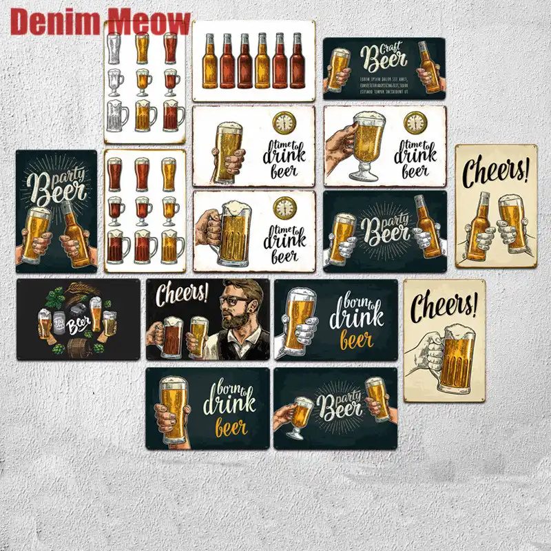 Carteles De Hojalata Para Beber Cerveza 30x20cm Bar Pub Casino Plato Decorativo Vodka Arte Del Hierro Cartel Para Decoracion Del Hogar Tienda Cartelera Mn48 Placas Y Senales Aliexpress