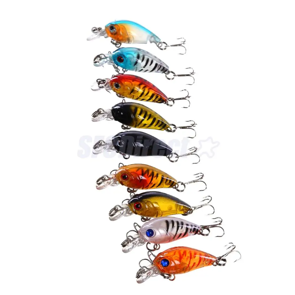 9pcs Artificial Mini Minnow Fishing Lures Wobblers Swim Bait Hard Lures Bass Tackle