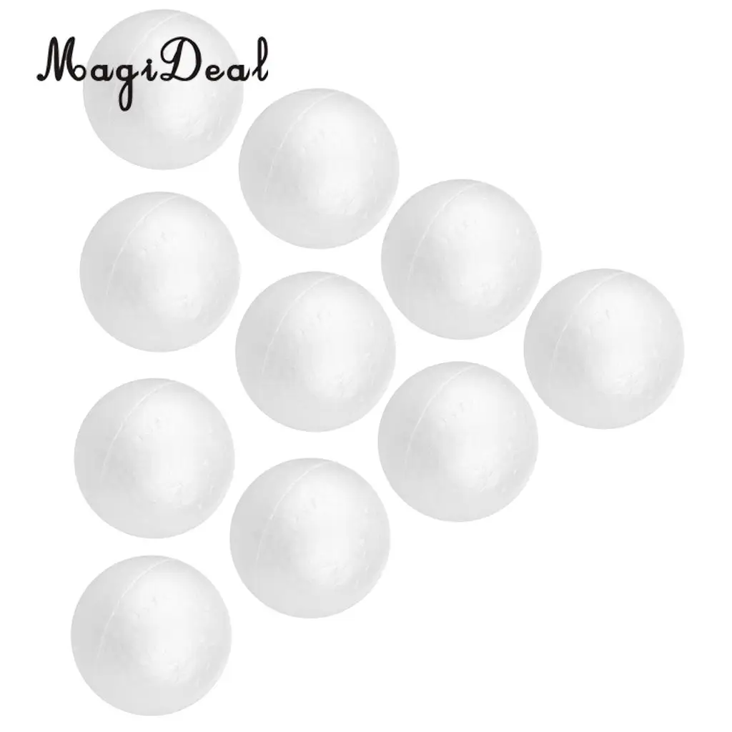 MagiDeal Delicate 10Pcs 8cm White Modelling Craft Polystyrene Foam Balls Crafts Spheres for Chrismas Tree Ornament Decoration