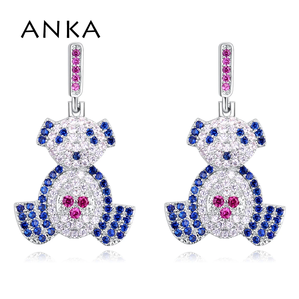 

ANKA bear cubic zirconia earrings bohemian piercing micro pave zircon women earrings fashion jewellery #130272