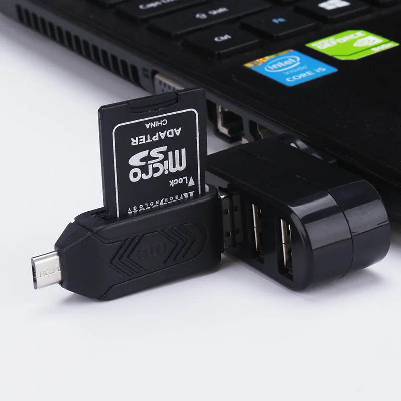 Sovawin Usb Hub 2,0 High Скорость 3 Usb Порты и разъёмы Splitter адаптер с otg-sd TF микро кардридер для портативных ПК Мышь приемник