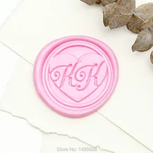 Печать воска сердца с начальной, индивидуальные инициалы печать воска, печать свадебного воска, персонализировать запечатывание воска, уплотнение обволакивания